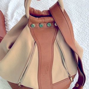 VALENTINA Italian Sling Bucket Bag Backpack Purse, New w/o tag.